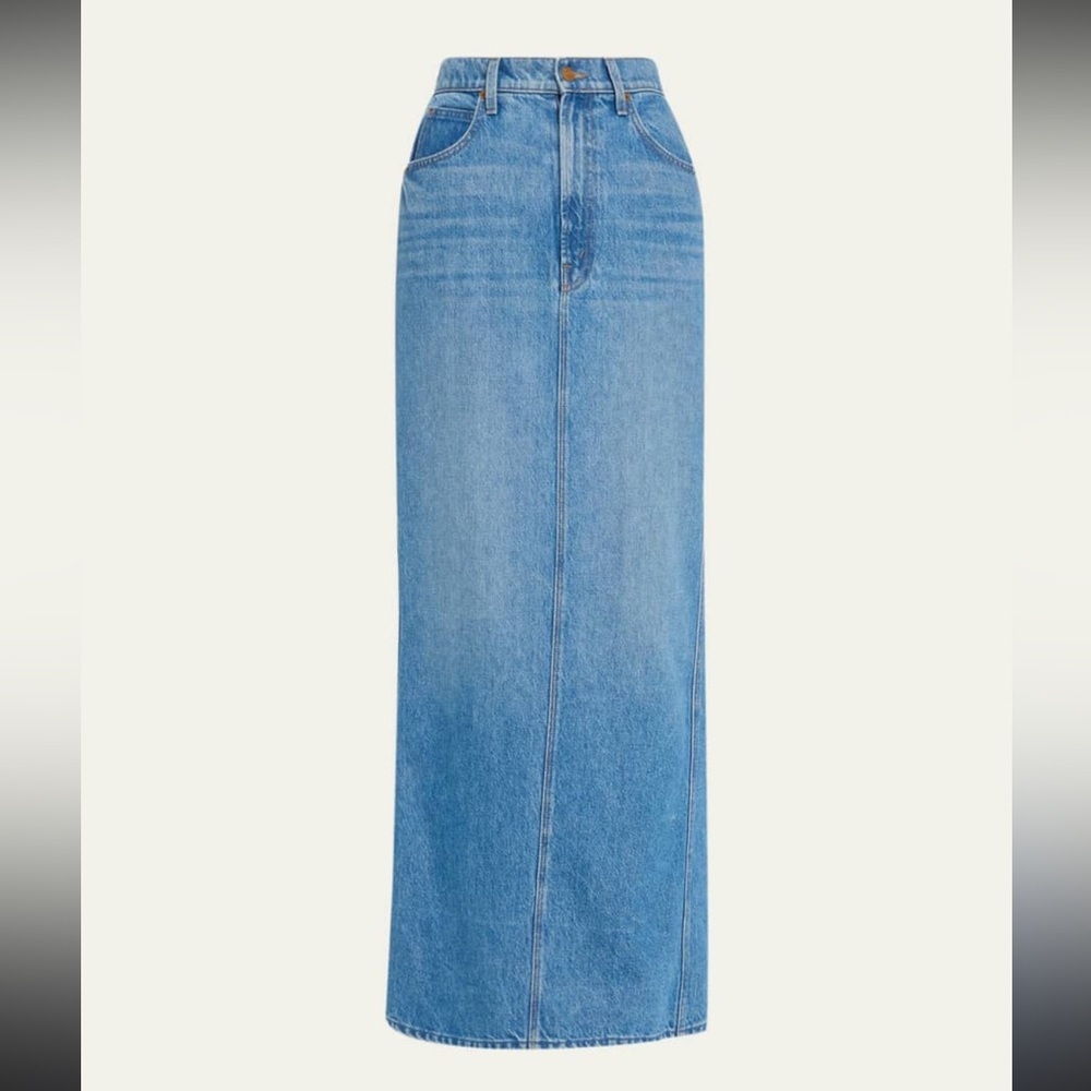 MOTHER SNACKS SLICED MAXI DENIM SKIRT- size 23 NWT - Picture 2 of 9